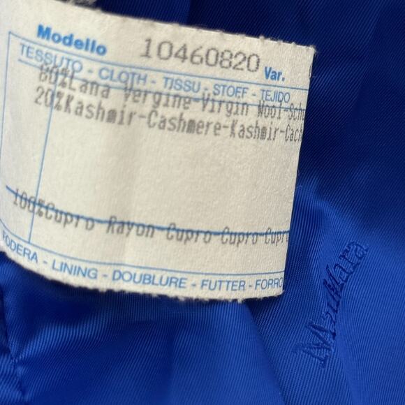 Max Mara Electric Blue Virgin Wool Cashmere Oversized Blazer Jacket Coat US 8 - Picture 9 of 11